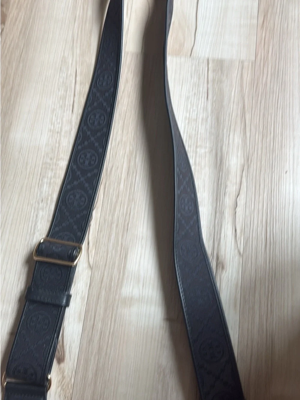 Tory Burch Black Pebbled Leather Logo Crossbody Bag